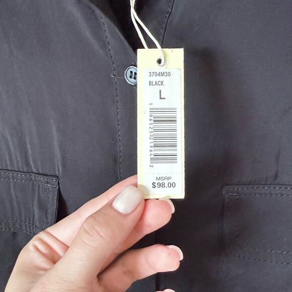 NWT Max Studio Black Short Sleeve Shirt Size L - Picture 7 of 8